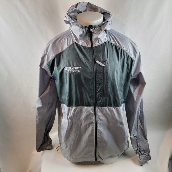 Columbia Jacket Mens Large Grey Flash Forward Windbreaker Packable Central State - Picture 1 of 13